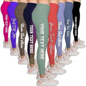 Leggings tendance pour femmes, antidérapants, taille haute, séchage rapide, en spandex et nylon, motif uni, taille élastique, style ensemble, prix de gros - Product Image 1
