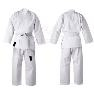 Vente en gros uniforme de karaté gi brodé personnalisé combinaison d'entraînement d'arts martiaux en coton mélangé avec logo à l'avant short de style judo - Product Image 3