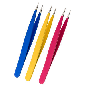 Pince à épiler 9.5cm pointe fine pour les premiers soins et l'épilation incarnée pince à épiler loupe pince à épiler - Product Image 1