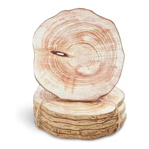 Posavasos de madera maciza hecha de madera natural personalizada para posavasos de piedra, suministros a granel disponibles por artesanía de media luna - Product Image 1