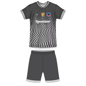 Conjuntos de camisetas de fútbol elásticas de secado rápido transpirables personalizadas, ropa deportiva Anti-UV antibacteriana de poliéster 100% con estampado de transferencia de calor - Product Image 1