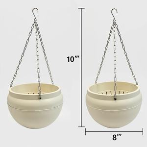 Panier suspendu intérieur/extérieur en acier inoxydable avec support de pot de fleur en chaîne pour plantes - Product Image 6