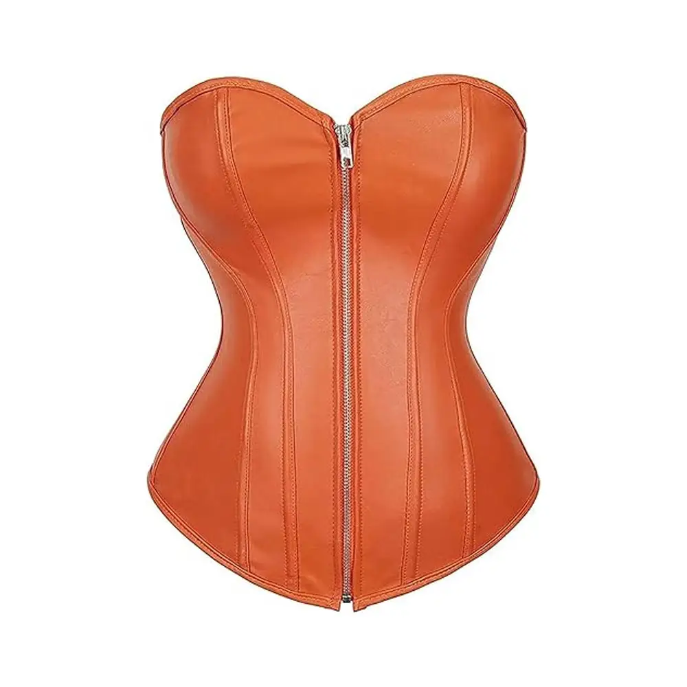 Prezzi all'ingrosso della fabbrica sopra il busto di colore solido da donna corsetto in pelle sintetica Design resistente corsetto da donna