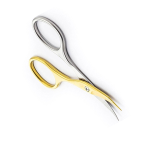 Ciseaux à cuticules dorés et argentés Ciseaux à ongles à pointe fine et courbée en métal et acier Ciseaux à ongles de beauté - Product Image 4