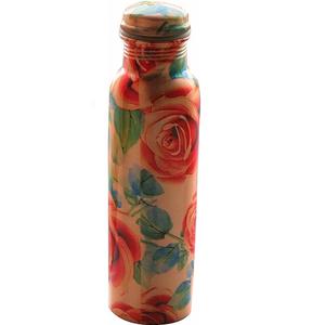 Bouteille d'eau émaillée blanche fabriquée en cuivre pour la maison Avantages essentiels de l'Ayurveda Accessoires de cuisine Bouteille thermos - Product Image 2