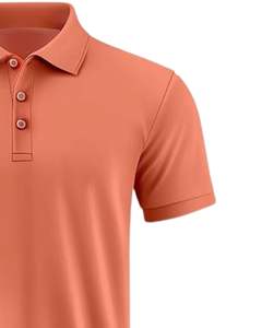 Camiseta Polo Personalizada para Hombre, Color Naranja Melocotón, Manga Corta, Camiseta de Golf, Tejido Suave y Transpirable, Ropa Casual, OEM Personalizado - Product Image 2