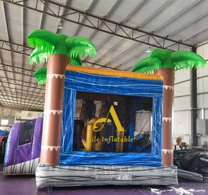 Palm Grove Design 2-en-1 trampolín hinchable gigante PVC inflable doble tobogán juguetes y castillos gorilas con soplador temático del mar - Product Image 4