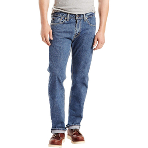 Jeans en denim pleine longueur de haute qualité délavé léger pour hommes - Product Image 4