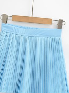 กางเกงเทนนิสเอวสูงทรงพลีท MEISU ผ้าสแปนเด็กซ์/ไนลอน ป้องกันการโป๊ มีกระเป๋า ชุดสองชิ้นสำหรับผู้หญิง - Product Image 4