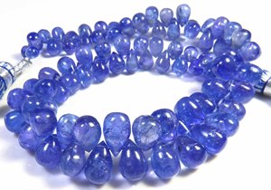 Gems Valley Tanzanite Gemstone African <b>Beads</b> 9" Strand Smooth Teardrop Loose <b>Beads</b> 6x4-9x6 mm High Quality Natural <b>Blue</b> - Product Image 3