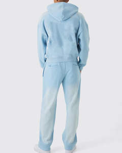 Ensemble surdimensionné respirant en molleton français 100 % coton, personnalisé OEM/ODM, pour homme, à séchage rapide, anti-décoloration, avec fermeture éclair - Product Image 6