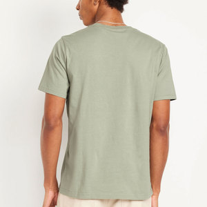 T-shirts vierges pour hommes en coton pur, matière douce, légère et respirante, tissu imprimé, manches courtes, coupe classique, t-shirt - Product Image 2