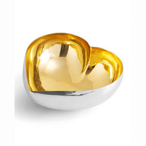 Cuenco de diseñador de plata y oro de primera calidad, elegante mesa hecha a mano, centro de mesa con acento para el hogar moderno, comedor, decoración de exhibición - Product Image 1