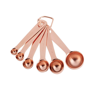 Cuchara medidora de cobre Ingredientes secos y líquidos Medición de cucharas decorativas de diseño único moderno usadas a la venta - Product Image 3