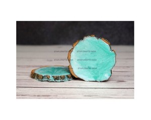 Venta al por mayor de posavasos cuadrados de madera de acacia y resina epoxi, los mejores posavasos de madera de acacia y borde de resina, el mejor posavasos para beber café - Product Image 3