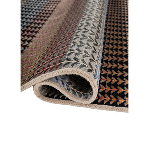 Alfombra Rectangular Manchaha de Lana y Seda de Bambú, Tejida a Mano con Diseño Geométrico, 10 mm, para Sala de Estar, Pasillo, Modelo Les-2672, Colores Gris y Negro - Product Image 2