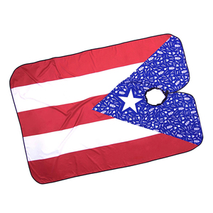 Capa de peluquería con estampado de bandera de poliéster de nailon, escote elástico suave y cómodo, hebilla de acero inoxidable para Peluqueros - Product Image 2