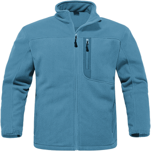 Veste polaire en polyester pour homme, chaude pour l'hiver, avec col montant et logo sur le devant, séchage rapide et respirante pour les activités de plein air - Product Image 5