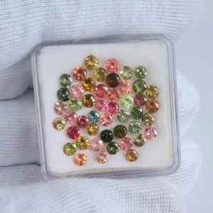 Piedra de turmalina Natural certificada de 3,5mm, piedras preciosas calibradas sueltas de corte redondo facetado para hacer joyas, ajuste de anillo a granel - Product Image 6