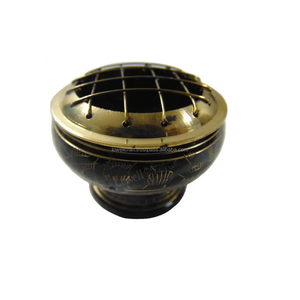 Quemador de incienso de carbón negro con forma de cuenco antiguo de alta calidad de proveedor indio disponible a bajo precio - Product Image 1