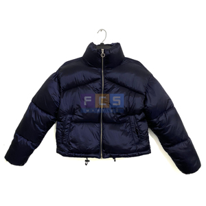 Doudoune d'hiver pour femmes taille XL Offre Spéciale vestes de rembourrage en tissu court pour femmes avec remplissage en coton teint tricoté - Product Image 1