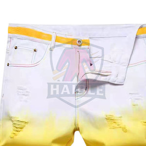 กางเกงยีนส์ขาสั้นผู้ชายดีไซน์ใหม่ โลโก้สั่งทำ เอวสูง สวมใส่สบาย เป็นมิตรกับสิ่งแวดล้อม บริการ OEM ผ้าฝ้าย 100% ระบายอากาศได้ดี น้ำหนักเบา - Product Image 3