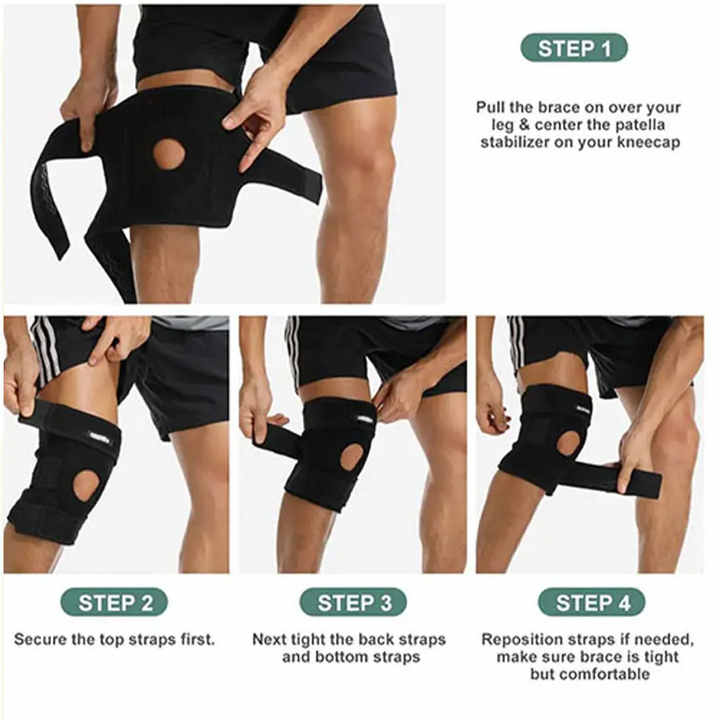 Sports Gym Adjustable Sports Knee Brace with Elastic Support Flexible Knee Strap Wraps for Weightlifting Elbow Knee Pads