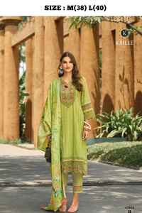 ชุดเสื้อกางเกงผ้าฝ้ายแท้พิมพ์ลายสำหรับใส่ทำงานชุดอินเดียและปากีสถาน - Product Image 5