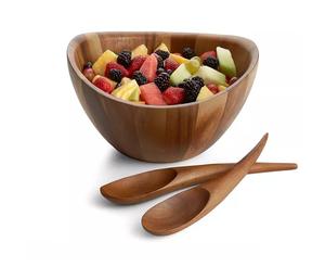 Wooden Salad Servers Spoon Fork Knife <b>Dinner</b> Flatware Royal <b>Set</b> Cutlery Manufacturer Safe Eco-friendly <b>sets</b> for home usage - Product Image 2