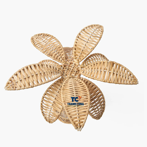 Vente en gros de feuilles de palmiers tissés en rotin Décoration murale naturelle pour maisons Boho Salon Chambre Fabriqué au Vietnam - Product Image 3