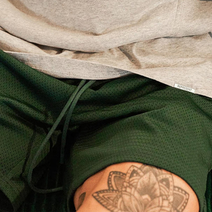 กางเกงขาสั้นตาข่ายไซส์ใหญ่พิเศษของผู้ชายสำหรับใส่ในฤดูร้อนกระเป๋าแบบปิดเอวยางยืดตกแต่งลายโลโก้ได้ตามต้องการ - Product Image 6