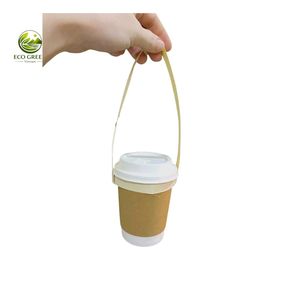 Handmade Eco Friendly Leaf <b>Cup</b> Handle Country Design Eco Green Vietnam Sustainable Natural Material <b>Coffee</b> Drink Carrier - Product Image 3
