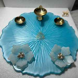 Résine époxy Angel écologique, Thali Puja coloré, artisanal, décoratif, festival Diwali, mariages, rituels, décoration intérieure, cadeaux - Product Image 4