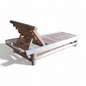ไม้สักเฟอร์นิเจอร์กลางแจ้งไม้อ่อนBoho Sun Loungerไม้สักTropical Sunเตียงไม้สักสาขาไม้สวนชายหาดChaise Lounge - Product Image 1