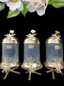 Luxury 3-Jar <b>Set</b> High Quality <b>Crystal</b> Storage Bottles & Jars with Cover Cylinder Shape Fast Shipping - Product Image 2