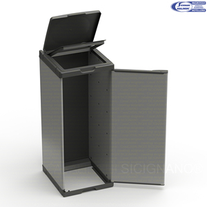 Portasacco Mobile Mono 34x38x87 cm con Pannelli in PVC e PP, Coperchio con Chiusura per Sacco, Resistente alle Intemperie - Product Image 2