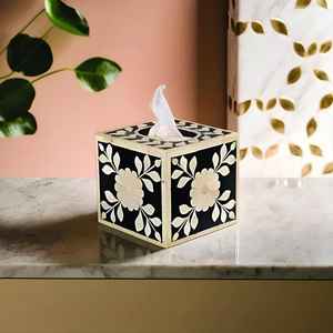 กล่องใส่กระดาษทิชชูทำมือคุณภาพดีเยี่ยม ดีไซน์คลาสสิก  รับทำโลโก้  ขนาดและสีตามสั่ง  ของตกแต่งโต๊ะ  สำหรับบ้านและโรงแรม - Product Image 4