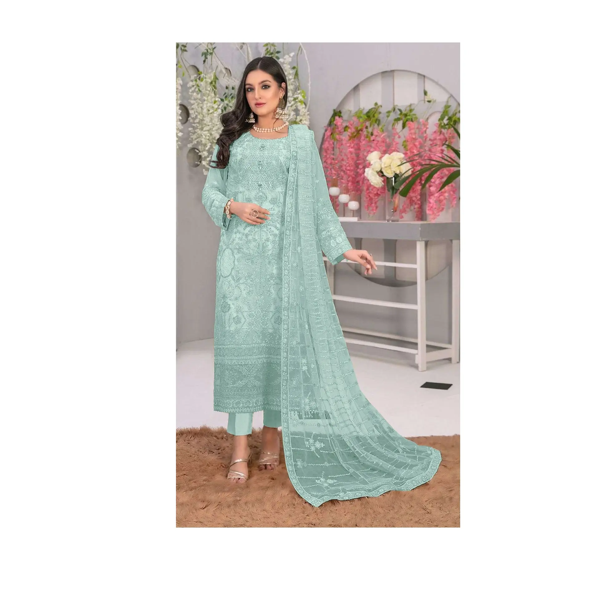 Abbigliamento tradizionale indiano in esclusiva tendenza Salwar Kameez pakistano occasione per feste di matrimonio a prezzo all'ingrosso