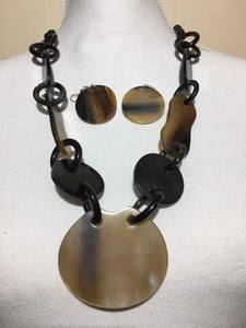 Nouveauté bague en corne forme de cœur chaîne connectée collier en corne naturelle collier accessoires de bijoux de mode pour femmes - Product Image 6