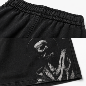 Pantalones Cortos Deportivos para Hombre, Estampados, Holgados, Estilo Urbano, de Algodón, Hasta la Rodilla, Cintura Elástica, OEM - Product Image 5