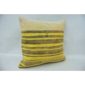 Coussin Ikat en laine à rayures subtiles 16x16 pouces Accent décoratif tissé pour canapé Portable Vintage Floral Square Leaves for Christmas - Product Image 2