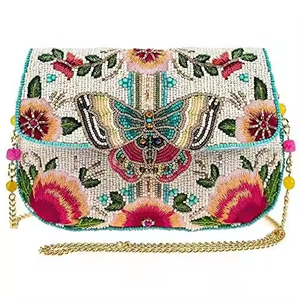 Fantaisie belle à la main perlée fleur broderie sac à main à la mode nouveau Design élégant mignon luxe à la mode dernier haut femmes - Product Image 5