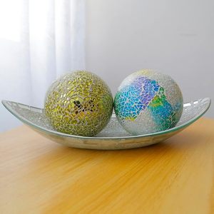 Esfera de vidrio de mosaico elegante, diseño creativo, bolas decorativas para el hogar, adornos de Metal dorado para decoración del hogar o regalo - Product Image 5