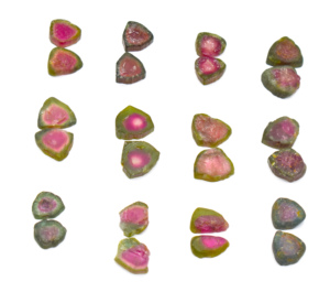 Rodajas de Turmalina de Sandía Natural, Color Bio, Pares, Rodajas de Piedras Preciosas Sueltas para Joyería, Pendientes, Joyería y Artesanías de Cristal - Product Image 3