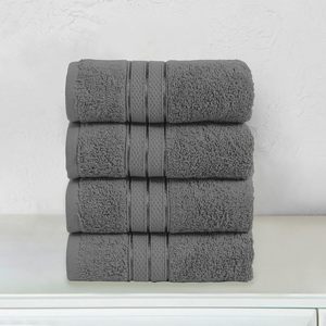 Turkish Jacquard Luxury <b>Bath</b> <b>Towel</b> <b>Set</b> Soft Plush Quick Dry Hand <b>Towels</b> Eco-Friendly 4-Piece <b>Set</b> for Bathroom or Beach - Product Image 1