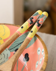 Juego de cuencos desechables de madera de mango biodegradable hecho a mano respetuoso con el medio ambiente vibrante esmalte acentos elegante vajilla Natural perfecta - Product Image 3