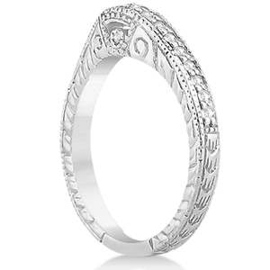 ชุดเครื่องประดับเจ้าสาวสไตล์อาร์ตเดโคประดับเพชร 0.53 กะรัต แหวนแพลเลเดียมสไตล์โบราณ - Product Image 4