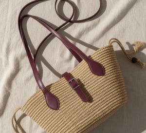 Sac en paille tissé, sac à main d'été audacieux fait à la main - Product Image 3