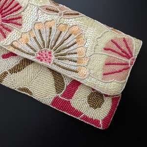 Bolso Baguette con cuentas de vidrio hecho a mano indio, bolso informal con asa, surtido de cuentas multicolores, artesanos locales MS - Product Image 3