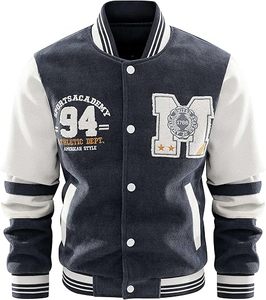 Chaqueta Bomber Varsity de Invierno para Hombre, con Cuello Alto, Logotipo Personalizado, Bordado Chenille, Estampado de Cuero, Estilo Urbano, Fabricante OEM - Product Image 5